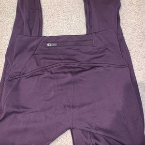 Lululemon wine fleece-lined leggings